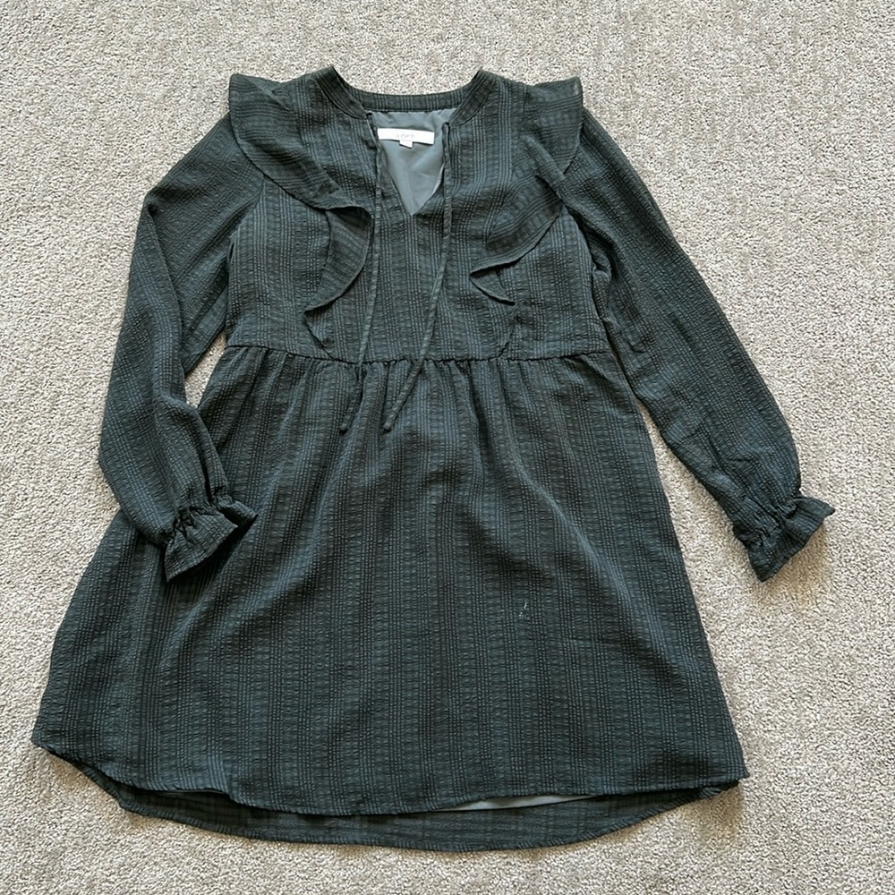 Loft | Babydoll Dress | Green checkered | Small